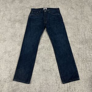 Levis 501 Original Fit Jeans Mens 33x32 Dark Wash Denim Button Fly Classic